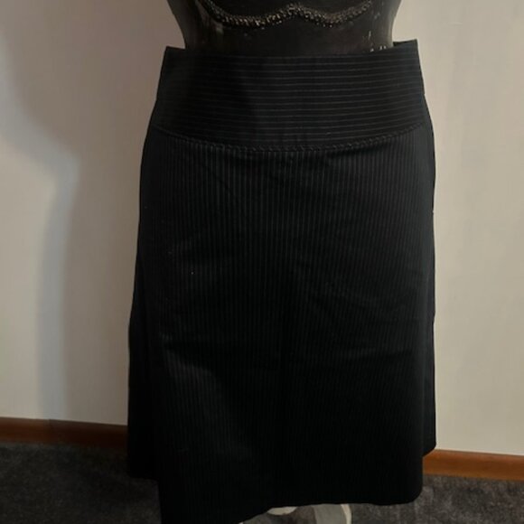 Merona Black/White Ebony stripe high waist fit & flare skirt, size 18 - Picture 1 of 4